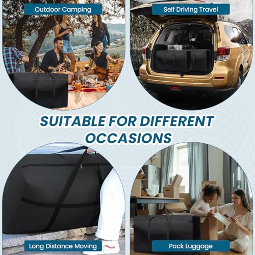 LPAMABA 2 Stück Super Groß Aufbewahrungstasche 100L 600D Oxford Aufbewahrungsbehälter Organisator Wasserdicht Belastbare Tragetasche mit verstärktem Griff Für Bettzeug Matratzenauflagen Decken