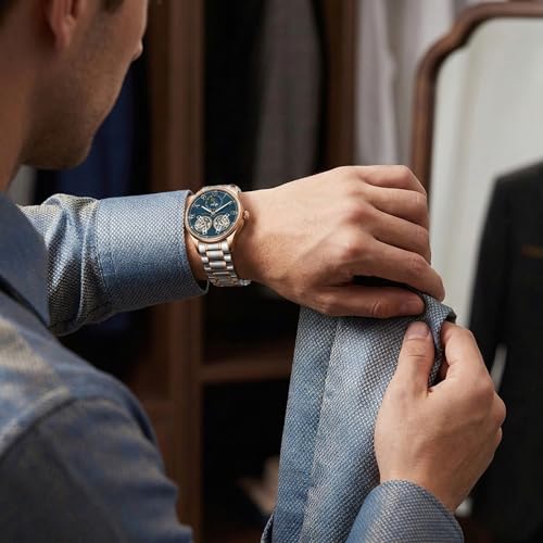 Image of ALIX AL2917 Modern Textured Dial Chronograph Analog Watch Black Strap