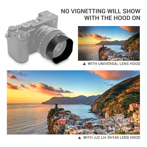 Image of JJC Lens Hood for Sony FE 24mm f2.8 G, FE 50mm F2.5 G, FE 40mm F2.5 G Lens | Square Lens Hood Shade for Sony SEL24F28G SEL50F25G SEL40F25G, Replaces Sony ALC-SH165 ALC-SH166 Lens Hood, No Vignetting