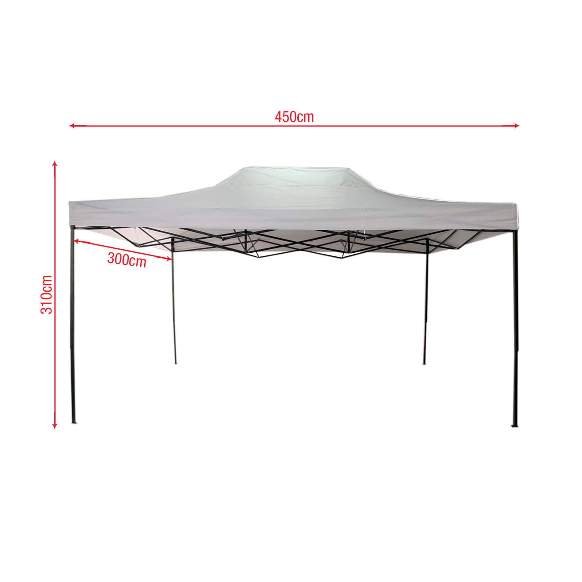 Rebecca Mobili Gazebo Richiudibile Bianco Metallo Poliestere Con Custodia Campeggio Fiere Feste 3,1 x 4,5 x 3 mt (Cod. RE6307)