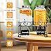 2-Pack 1 Gallon Glass Drink Dispensers for Parties - Leak-Proof Beverage Dispenser with Stand, Spigot, Ice Cylinder & Chalkboard Labels - Perfect for Lemonade, Iced Tea, and Party Drinks