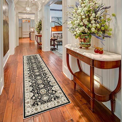 TOPRUUG Washable Runner Rug 2x7 Hallway Non Slip Runner Rugs with Rubber Backing Soft Kitchen Runner Rug Farmhouse Distressed Carpet Runner for Living Room Bedroom Bathroom