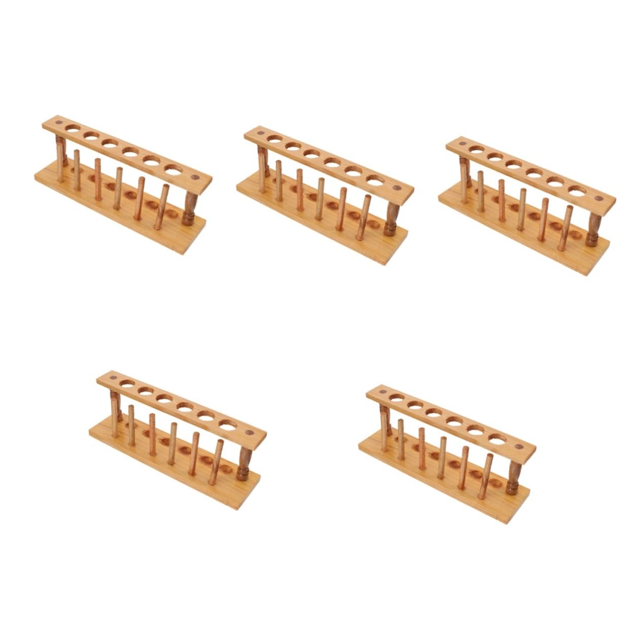 Mobestech 5stücke Holz Testrohrständer Mit Löchern Stabiler Reagenzglas Für Labor Und Forschung Vielseitig Einsetzbar Aus Langlebigem Holz Gefertigt Leicht Und Platzsparend