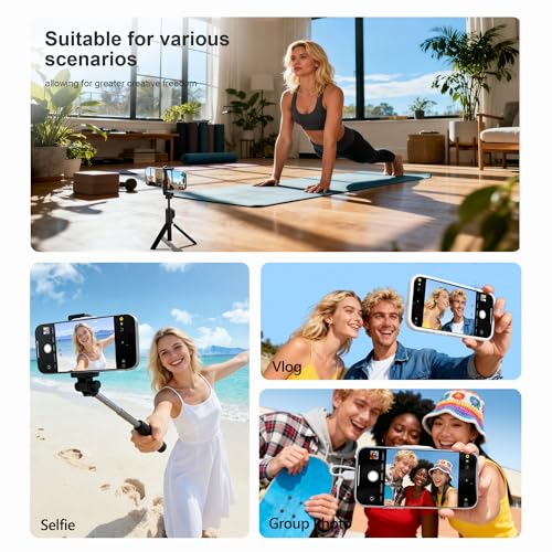 Image of 4K Vlog Selfie Monitor Screen, Ultra Vivid Phone Vlog Selfie Monitor, Bluetooth Remote Back Camera Monitor for Content Creator - Ivory