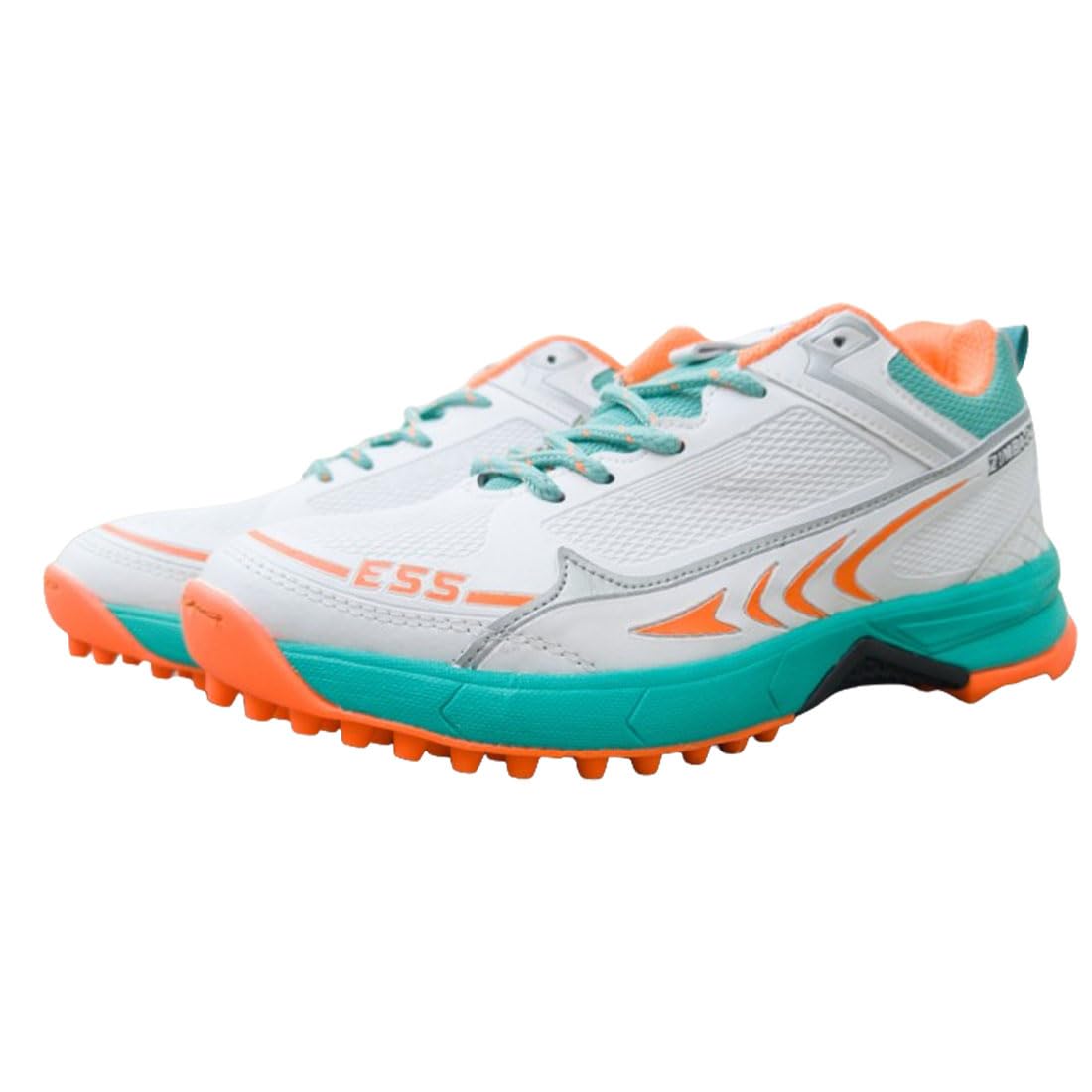AASHRAY ESS Zimba 24 Cricket Rubber Spikes Shoes with Arc Support, Soft Insole, EVA Midsole, Extra Cushion for Mens & Womens Training, Coaching, Club Play, Tournaments, Matches (White/Green, 8) (B0D6G75YJK) Amazon Price History, Amazon Price Tracker