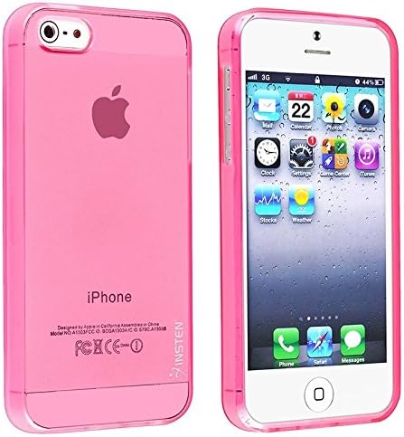 3 Pack TPU Rubber Case Combo Compatible with Apple iPhone 5/5S - Retail Packaging - Clear Hot Pink /Clear Neon Green