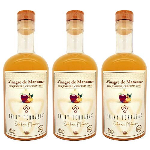 Apple Cider Vinegar with Ginger and Turmeric Curcumin with honey Kosher certified PACKAGE OF 3 each bottle contains 27 fl oz (800 ml) Total 81 fl oz (2,400 ml)
