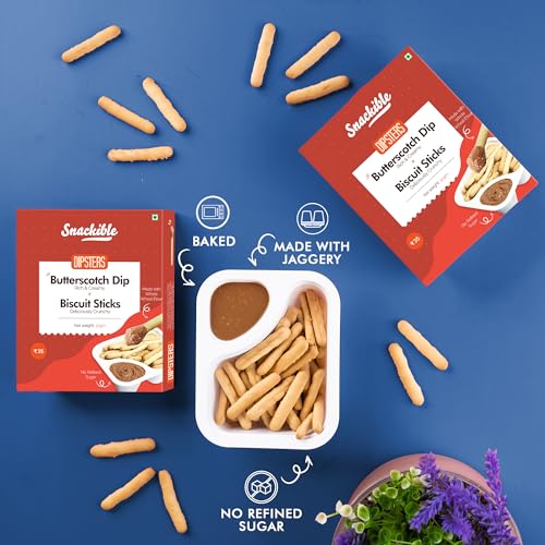 Image of Snackible Assorted Mini Dipsters - (Pack of 12)| 4 Unique Flavours | Chocolatey, Butterscotch, Caramel, Vanilla Creme | No Palm Oil | No Refined Sugar | Sweetened with Jaggery | Baked | Healthy Snack | Chip and Dip Combo | Made with Whole Wheat | Travel Friendly