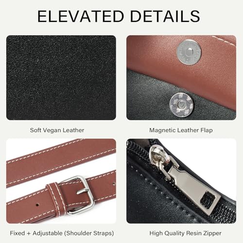 Image of CLUCI Shoulder Bag for Women, RFID Blocking Purse Vegan Leather Hobo Handbags with Adjustable Strap Anti Theft Crossbody Bag