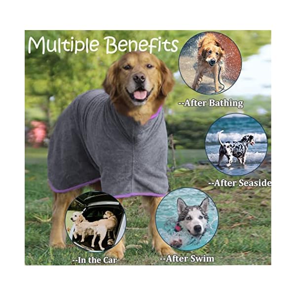 HhiMyOct Dog Drying Coat – Fast Drying Dog Towel Robe – Microfiber Dog Drying Bag Super Absorbent Pet Bathrobe, Adjustable Collar & Belly Strap Fast Drying Coat Pet Dog Cat Bath Robe Towel HhiMyOct Dog Drying Coat – Fast Drying Dog Towel Robe – Microfiber Dog Drying Bag Super Absorbent Pet Bathrobe, Adjustable Collar & Belly Strap Fast Drying Coat Pet Dog Cat Bath Robe Towel