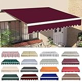 YEUCECOL Retractable Patio Awning Fabric Replacement 100% 280g Polyester Cloth Sunshade Canopy Cover Water-Resistant Sun Shade Cover for Window Door Market Deck (Color : B, Size : (20x10ft) 6x3m)