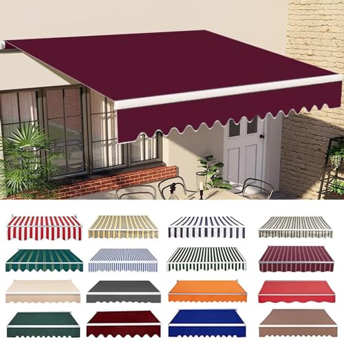 YEUCECOL Retractable Patio Awning Fabric Replacement 100% 280g Polyester Cloth Sunshade Canopy Cover Water-Resistant Sun Shade Cover for Window Door Market Deck (Color : B, Size : (20x10ft) 6x3m)