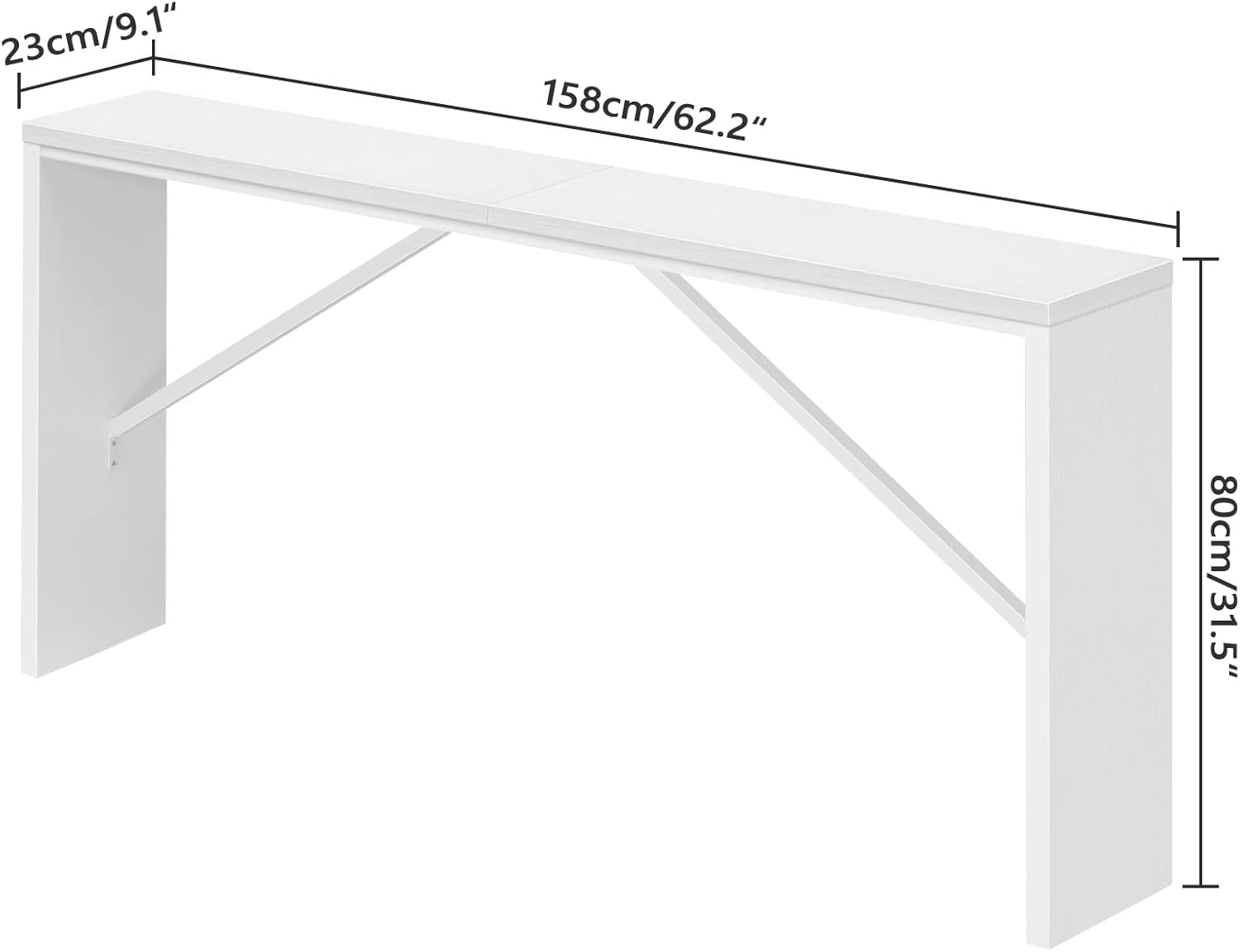 Dimensions of the MAHANCRIS Console Table