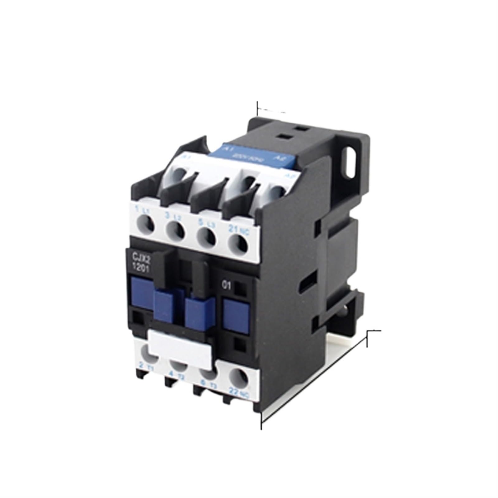 Contacteur tripolaire magnétique 12A avec contact auxiliaire NC pour circuit AC 380V