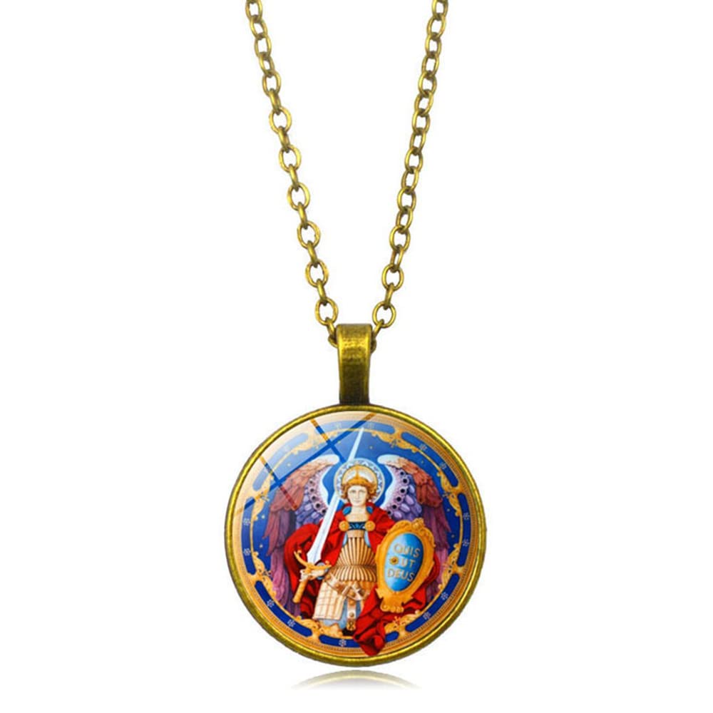 Bijoux collier cadeau Archange Michel chaîne ajustable avec boîte - 8