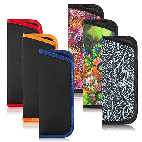 Image of TRIUMPH VISION 3 Pack Reading Glasses Pouch Soft Case Eyeglass Sleeve Slim | Alternative to Bulky Case in bag, Lightweight Lined Padded Protect Optical lens Slip in, Cute Pattern Portable for Daily Use