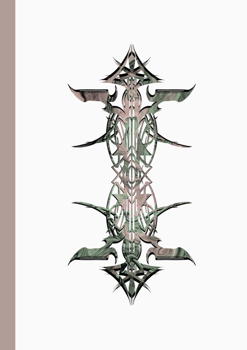 A4 Abstract printed Pin Stripes – Notebook – Psychedelic Silver Pink + White + Black on White: lined paper 106 pages