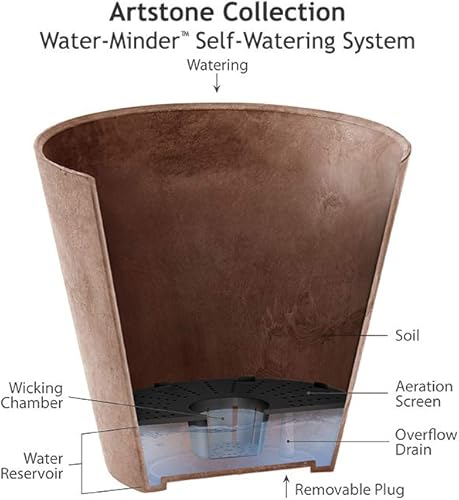 Miniatura 6 de Novelty 34088 Cali - Maceta redonda, 8 pulgadas, color negro