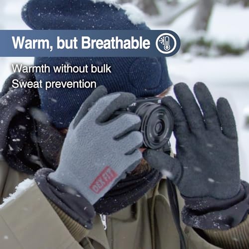 Image of DEX FIT Warm Fleece Winter Gloves NR450, Comfort Spandex Stretch Fit, Power Grip, Thin & Lightweight, Durable Water-Based Nitrile Coating, Machine Washable, Black 7 (S) 3 Pairs