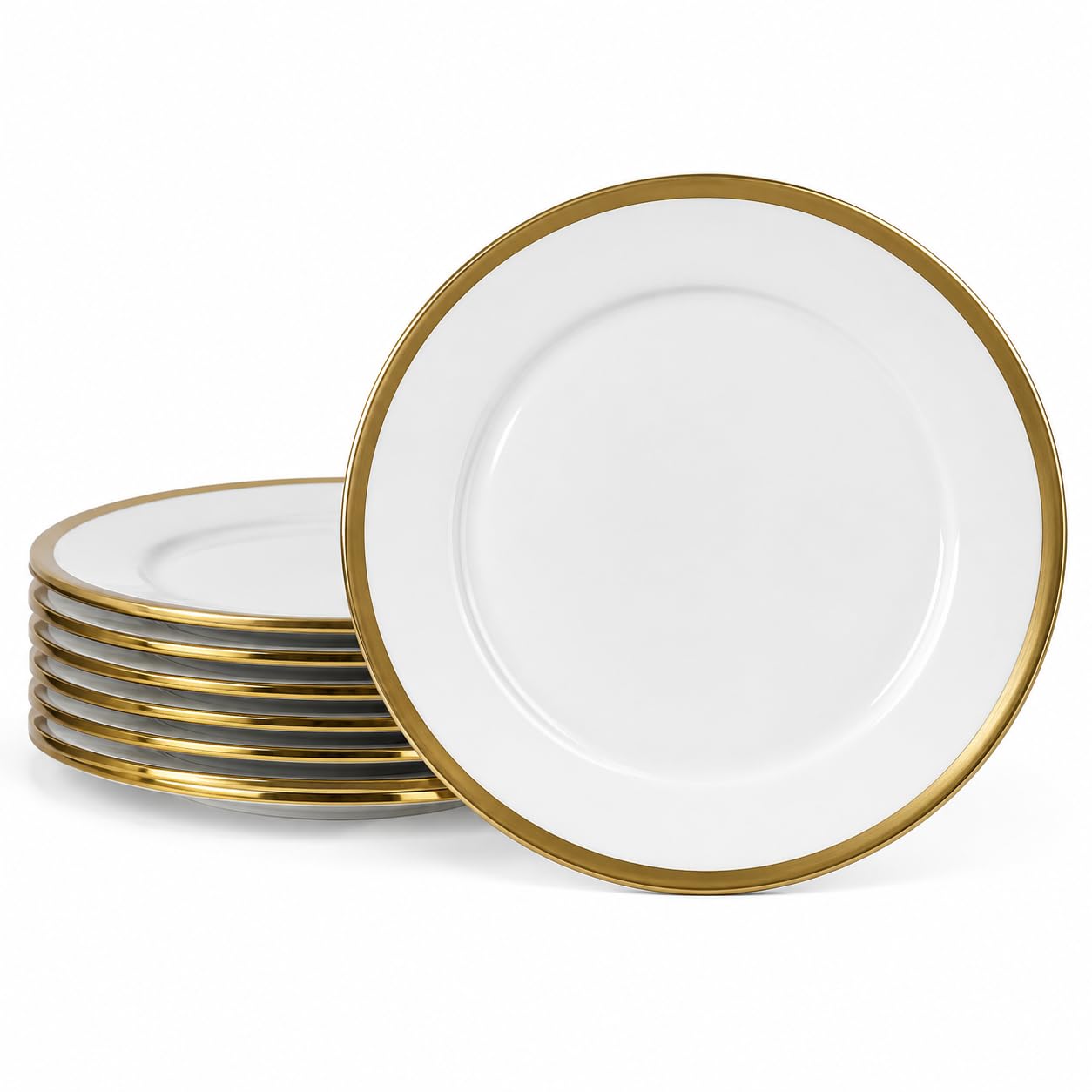 Loymokinar White and Gold Dinner Plates