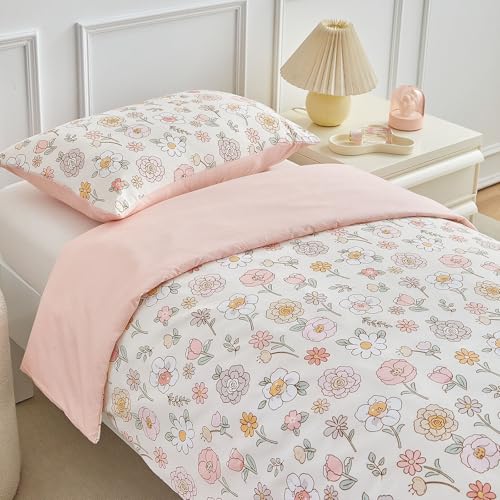 DuShow Pink Floral Cot Bed Duvet Cover Set,Toddler Bedding Sets For Girls,Flower Toddler Cot Bed Duvet Cover and Pillowcase -120 x 150 - Cosy Home Interiors DuShow Pink Floral Cot Bed Duvet Cover Set,Toddler Bedding Sets For Girls,Flower Toddler Cot Bed Duvet Cover and Pillowcase -120 x 150 - Image 6