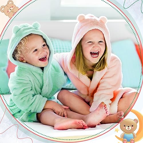 Image of Xtinmee 4 Pcs Hooded Bath Towels with Bear Ears, 28x47 inch,Vivid Color