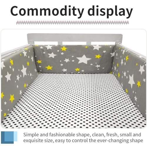 gifskiu 4in1 Baby Breathable Críb Bùmpers Padded Anti-Collision Pads, Soft Breathable Patterned Críb líner, Safe Protector Cushioned Cotton Liner for Boys Girls (Color : Style S) - Thumbnail 2