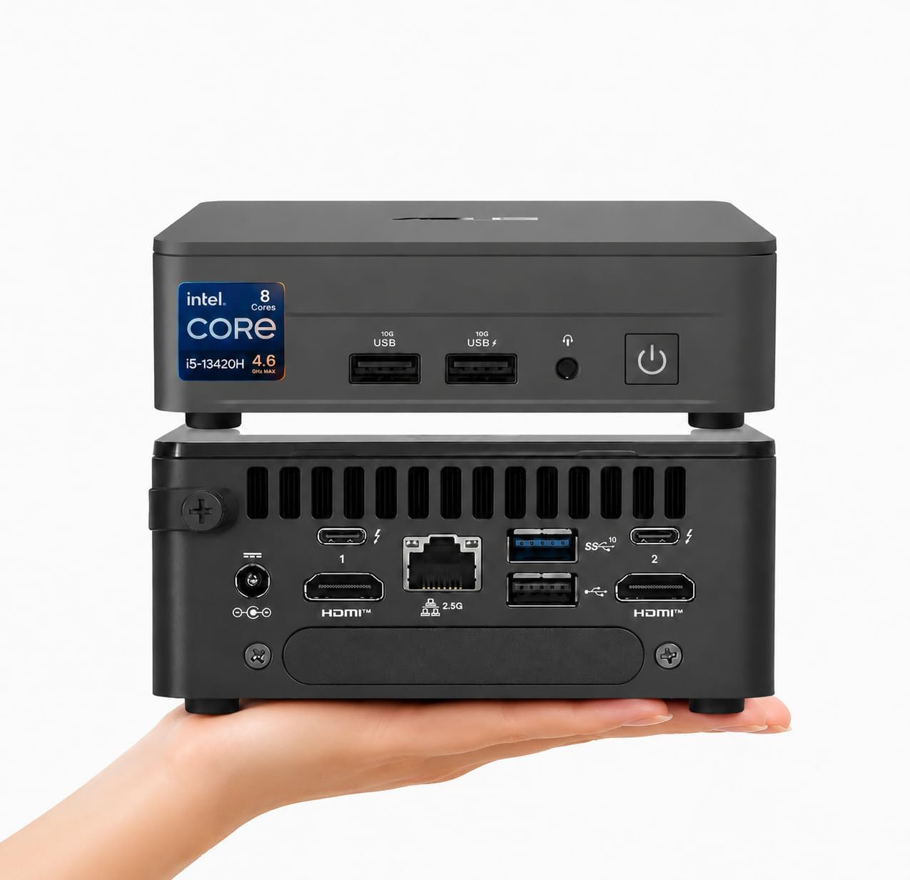 NUC 13 Pro Tall Business Mini Desktop Computer 13th Intel Core i5 (Up to 4.6GHz), 32GB RAM, 1TB SSD PCIe, HDMI 2.1, 2 Thunderbolt, Wi-Fi 6E, Bluetooth 5.3, Ultra-Quiet Design, Windows 11 Pro