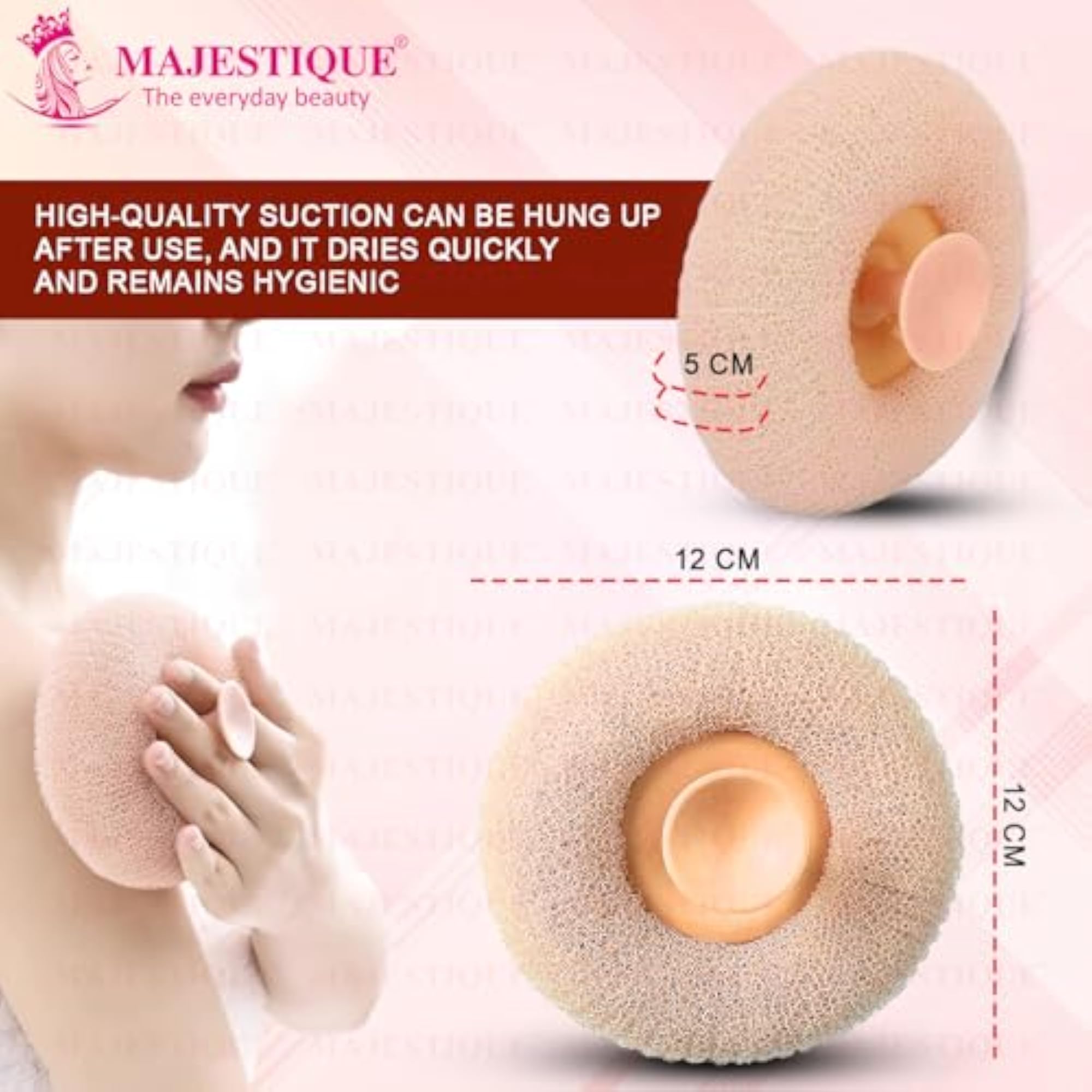 Loofah for Bathing with Suction Handle, Body Scrubber