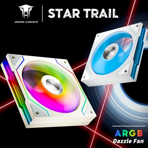 Image of Star Trall ARGB Computer Reverse Blade Case Fan,Double Sided Infinity Mirror Design Cooling Fan, 120mm CPU Case Fan PWM 800~1850RPM 58.36CFM HDB PC Case Fans (White Reverse-1Pack)