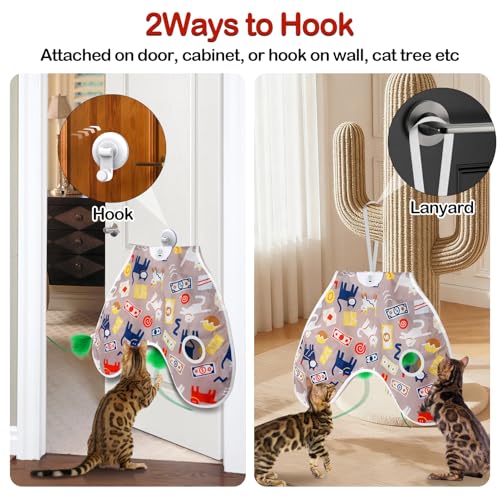 Juguetes interactivos para gatos evitan aburrimiento con plumas ocultas 4