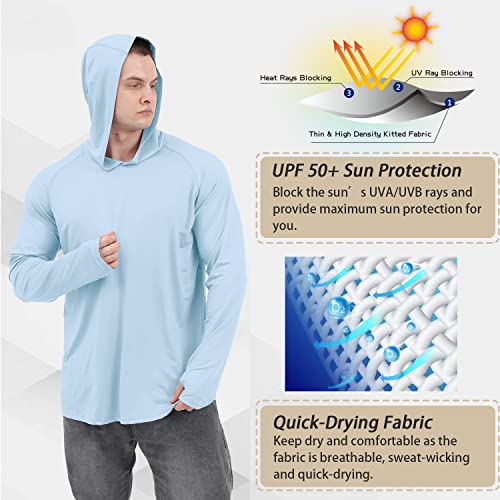 Men Long Sleeve Sun Shirts: Mens UPF 50+ Sun Protection Hoodie SPF/UV Dry Fit Hiking Swimming Fishing Thumbholes Shirt2