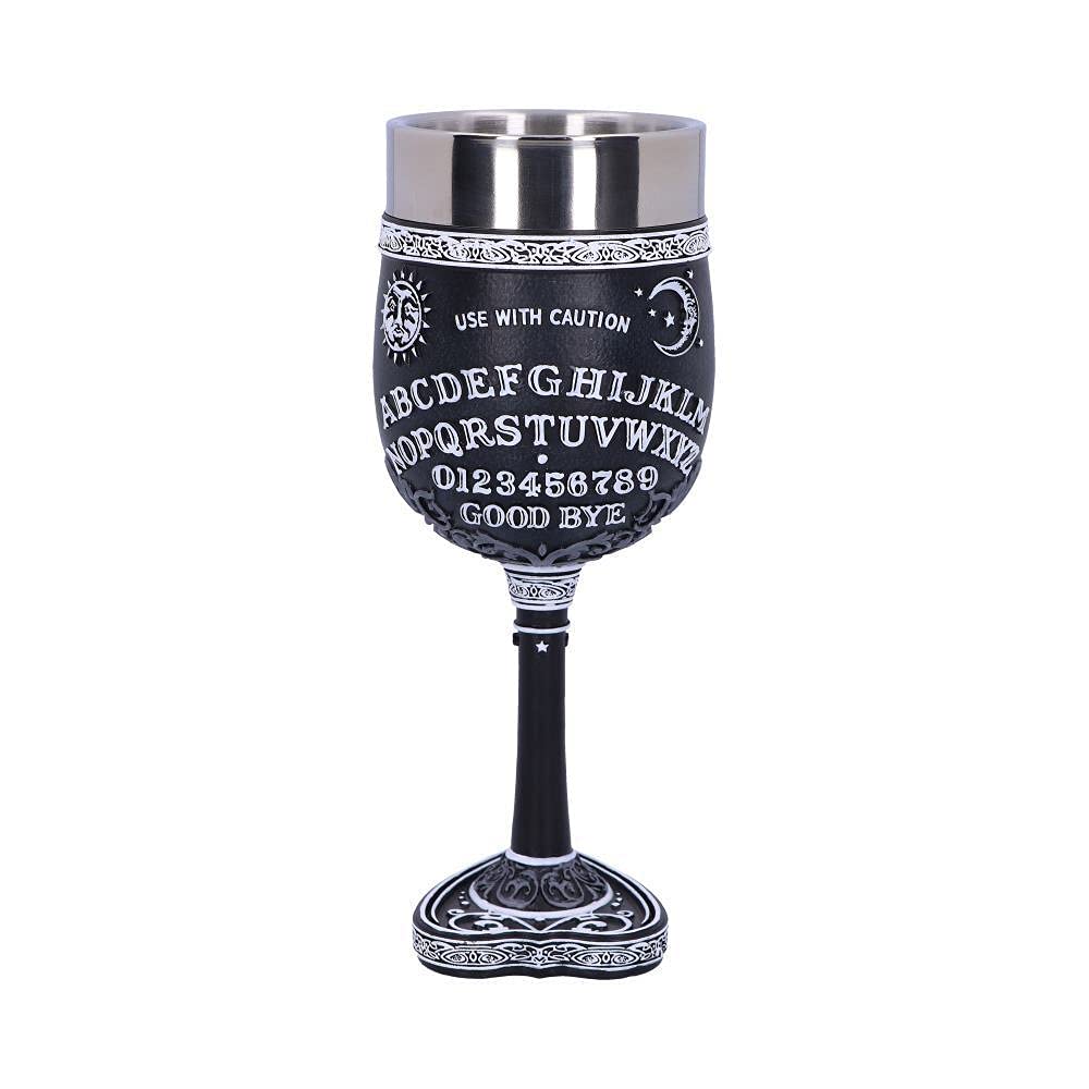 Nemesis Now Black/White B5141r0 And Spirit Board Goblet Glass, Resin W/Stainless Steel Insert, 18Cm