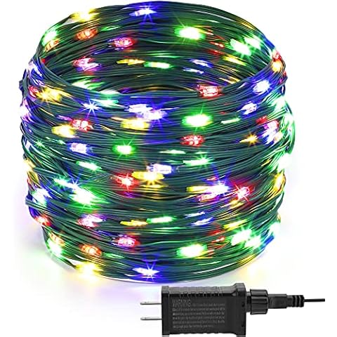 QUWIN TOUBIK 300 LED Christmas Lights Outdoor Indoor, 110Ft 8 Modes Multicolor End-to-End Connectable Fairy String Light Plug in for Xmas Tree Party Wedding Outside Decorations1 Cover