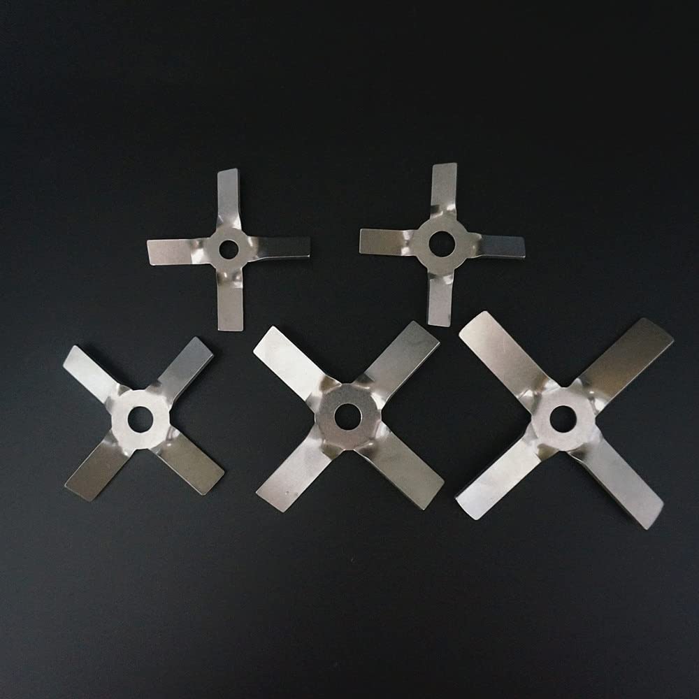Palas agitadoras, Hélice de cuatro palas acero inoxidable for laboratorio, varios tamaños(5cm 6mm push up)