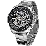 alienwork ik mechanische automatikuhr Die Metall-Herren-Armbanduhr mit Glasboden bietet einen klaren Blick auf das Uhrwerk. Das stetige Schwingen der Balance ist für jeden Uhrenträger angenehm