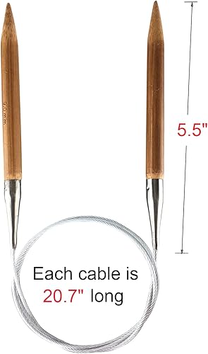 Miniatura 2 de Weabetfu Aguja de tejer circular de bambú, 32 pulgadas de longitud para hacer bricolaje creativo hecho a mano y cualquier proyecto de hilo de