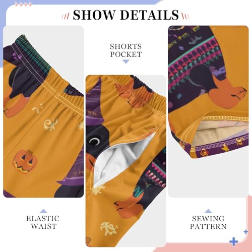 ZZXXB Dachshund Bat Boys Long Pants Soft Trousers Elastic Waist Kids Lounge Bottoms with Pockets S-XL4