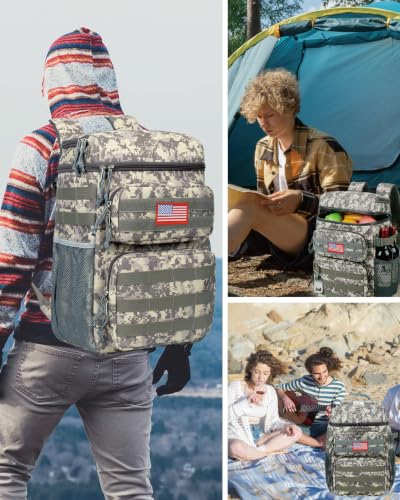 Image of Tactical Backpack Cooler for Men,25L Insulated Lunch Ice Chest for Work | ATRIPACK Insulated Cooler Bag, Portable Soft small lunchbox with cooler Compartment Water Resistant Leakproof for Work Beach