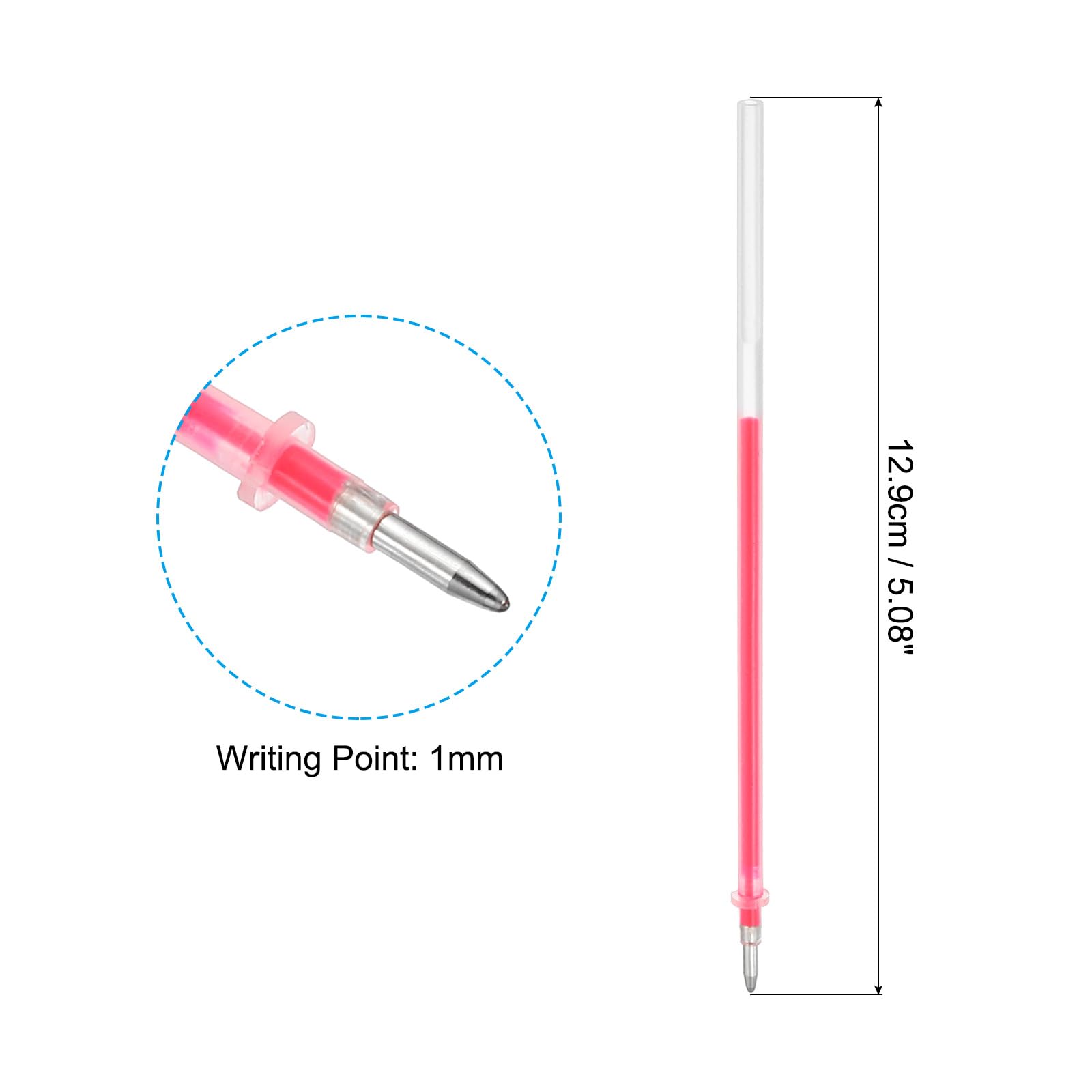 PATIKIL 1mm Gel Pens Refills, 24 Pack Fluorescence Metallic Ink Bold Point for Adults Coloring Books Scrapbooking Art Drawing Journaling, Rose Red - Image 2