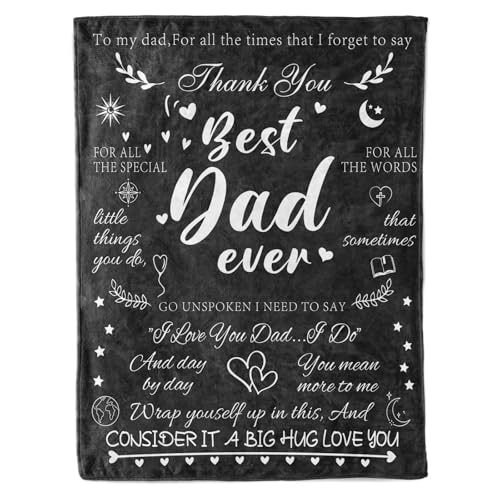 CadeauJoie Fathers Day Dad Gifts Dad Blanket Gifts from Daughter and Son on Fathers Day Birthday Christmas Valentines Easter Ideal Presents for Daddy 152x127cm