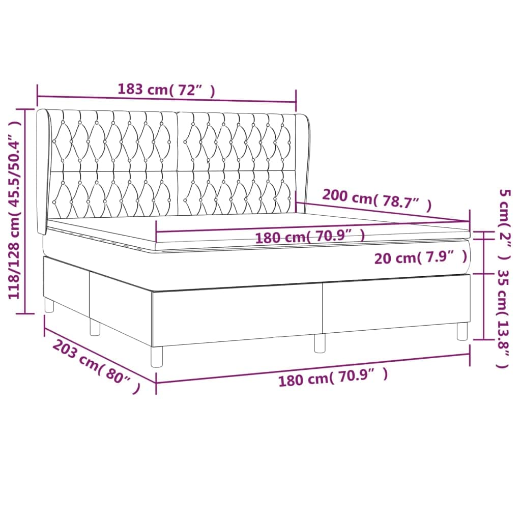 vidaXL Sommier à Lattes de lit avec Matelas Rose 180x200 cm Velours