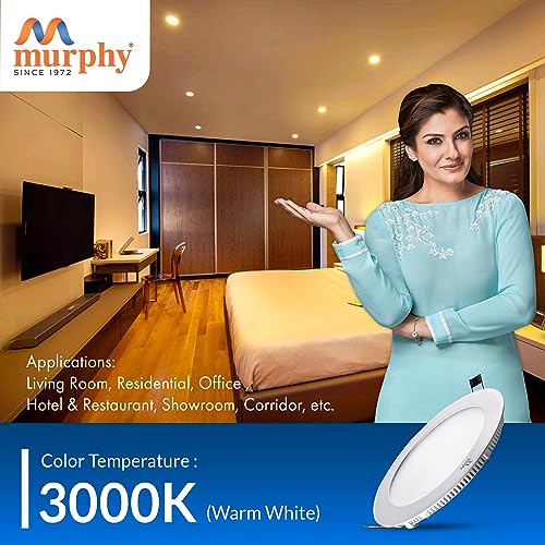 Image of Murphy 22-Watt Slim Round LED Panel Ceiling Light (Warm White, Pack of 25)