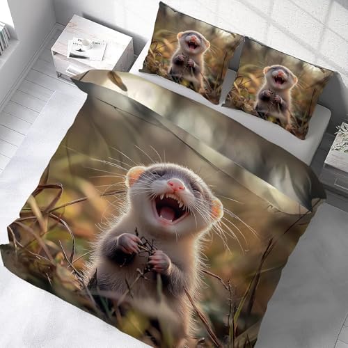 Housse de couette 200x200 hamster en microfibre douce à fermeture éclair - 5