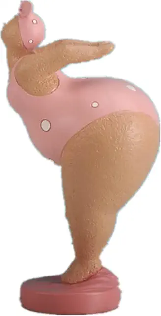 Dikke Dames Yoga Pose Beeldje - Handgemaakte Resin Decoratie voor Thuis