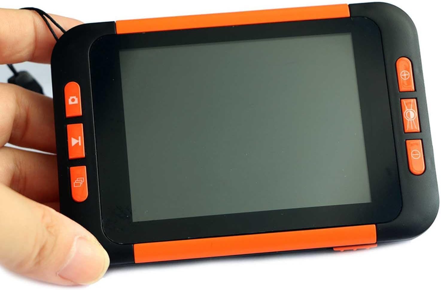 Electronic Magnifier Visually Impaired Reading Newspaper Digital Magnifying Glass,19 Color Modes,for Seniors,Low Vision,Orange