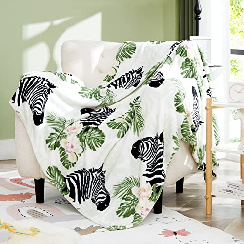 Casaagusto Zebra Fleece Throw Blanket, Ultra Soft Cozy Plush Throw Blankt For Couch Bed Sofa, Lightweight Decorative Zebra Print Animal Blankets For Baby Kids Adults (Zebra 50 * 60 Inch) #TOP1