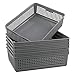 Nicesh A4 Size Plastic Basket, Desktop File Storage Organization Tray, Set of 6 (Grey)