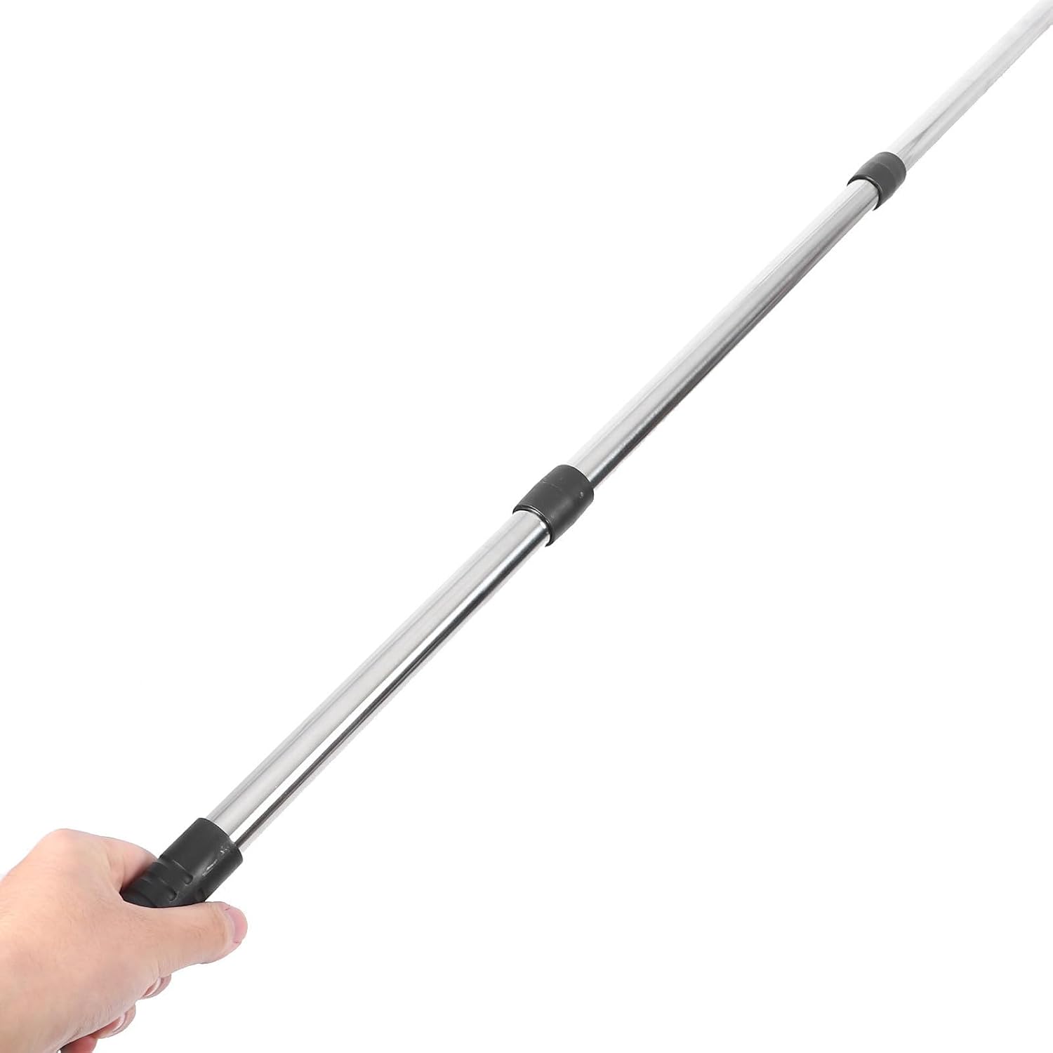 LABRIMP Heavy Duty Mop Handle Replacement Three Sections Iron and Plastic Mop Stick Compatible with Broom Heads Secure Connection for Household and Commercial Cleaning