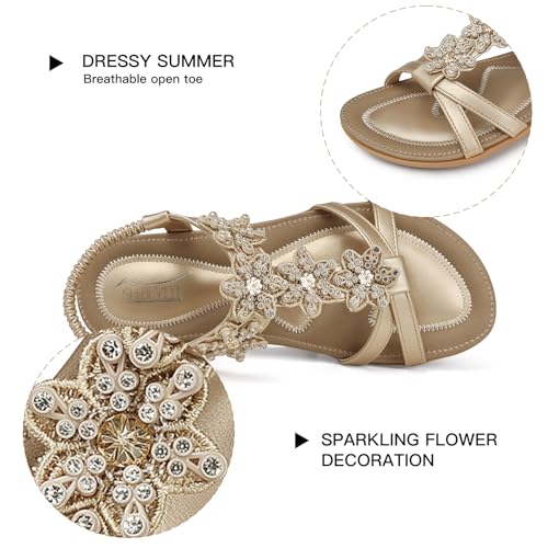 SHIBEVER Dressy Flat Sandals for Women: Summer Comfortable Walking Womens Sandal4
